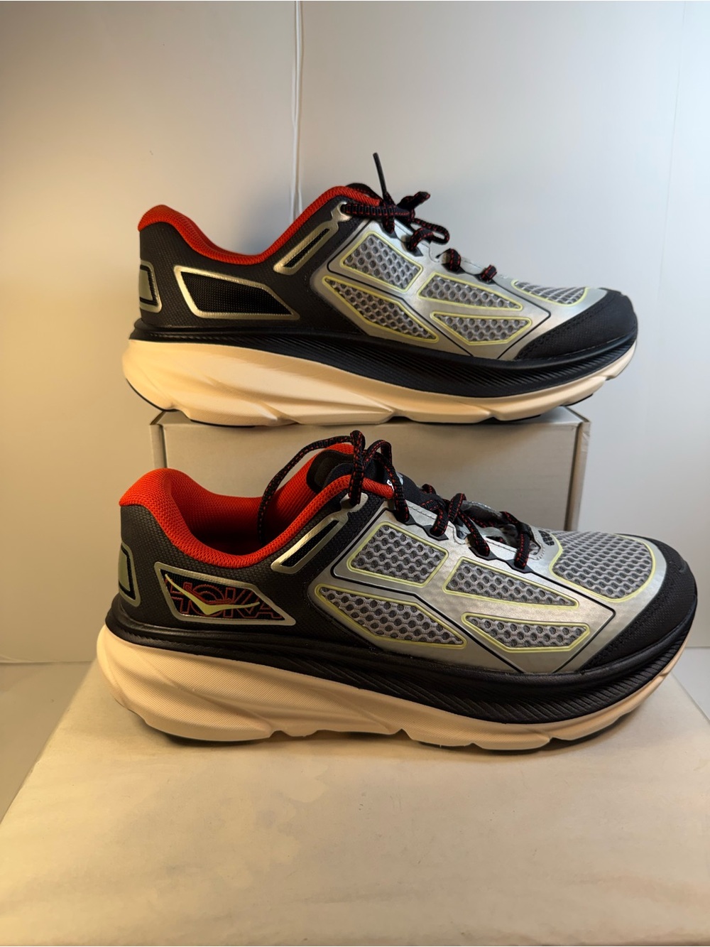 Hoka one one Men’s Athletic Running Shoes - Black/Gray with Red